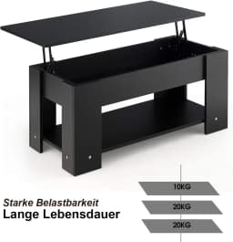 Coffee table height adjustable coffee table with lifting plate & storage compartment side table Wood living room table Sofa table tea table