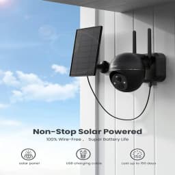 IeGeek 2K Solar Surveillance Camera Outdoor Battery, 355°/140° Pan Tilt Wireless Surveillance Camera with Colour Night Vision