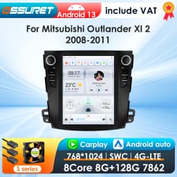 OSSURET 9.7'' Android 13 Car Radio for Mitsubishi Outlander XI 2 2008-2011 Multimedia Stereo Vertical Screen Carplay 360°Camera