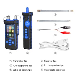 NF-8508 Cable Tester Tracker Measure Length Wiremap LCD PoE Testing VFL&OPM CAT5 CAT6 RJ45 Tester Cable Locator Inspection Tools