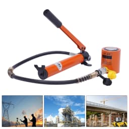 20T Hydraulic Cylinder Jack Porta Power Ram 0.512" Stroke Mini Single Acting Lifting Cylinders with Hydraulic Hand Pump