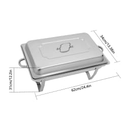 Stainless Steel Food Warmer, 9L Chafing Dish Warming Container Food Warmer Heat Container Hotel Buffet Warmer with Folding Frame