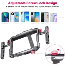 Ulanzi Lino Smartphone Rig Phone Video Vlog Cage with Adjustable Handle for iPhone 16 15 14 13 12 Pro Max for Mic Video Light