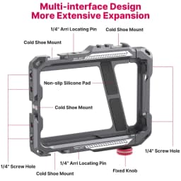 Ulanzi Lino Smartphone Rig Phone Video Vlog Cage with Adjustable Handle for iPhone 16 15 14 13 12 Pro Max for Mic Video Light