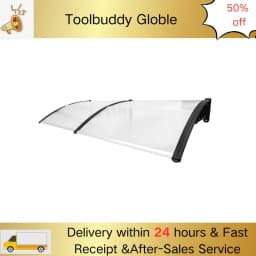 37in PC PP Transparent Door Canopy Isolate Heat Protection From Rain And Snow Rain Shelter Front Door Awning