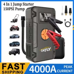 GKFLY Car Jump Starter 59.2Wh Battery Power Bank 4000A Jumpstarter Auto Buster 150PSI Air Compressor Car Tire Inflator