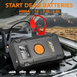 GKFLY Car Jump Starter 59.2Wh Battery Power Bank 4000A Jumpstarter Auto Buster 150PSI Air Compressor Car Tire Inflator