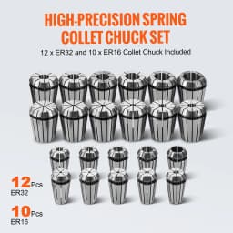 SucceBuy CAT40 Collet Holder ER 16/32 Collet Set 35PCs SLN FMB ER16/32 APU Tool Holders Spring Steel Collet Chucks 10 Pull Studs