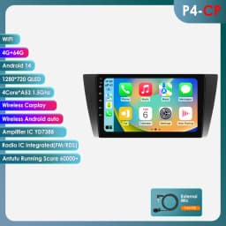Hizpo Android 14 Car Radio For BMW 3-Series E90 E91 E92 E93 Wireless CarPlay Auto Intelligent Systems No 2 Din 2din DVD Navi RDS