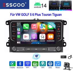 ESSGOO 7" Android 14 Car Radio 4+64G Carplay Android Auto For VW Golf 5 6 Plus Touran Caddy Jetta Passat Polo GPS Navi AI Voice
