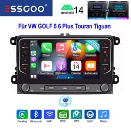 ESSGOO 7" Android 14 Car Radio 4+64G Carplay Android Auto For VW Golf 5 6 Plus Touran Caddy Jetta Passat Polo GPS Navi AI Voice