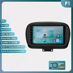 9" CarPlay Hizpo 2Din Android Auto Car Radio for Fiat 500X 2014 - 2020 Multimedia UI7862 Navigation GPS RDS DSP SWC 4G Bluetooth