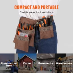 SucceBuy 13 Pockets Electrician Waist Tool Bag Belt Polyester Tool Pouch Utility Kits Holder Adjusts from 29-54in for Hardware