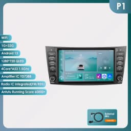 Hizpo 8" Car Radio Audio For Mercedes Benz E-Class W211 W463 W219 W209 Carplay Stereo 2 Din Android 13 Multimedia Player 8+128G