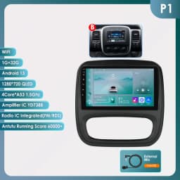9" Hizpo 2Din CarPlay Android Auto Car Radio for Opel Vivaro B 2014 - 2018 Renault Trafic 2014 - 2021 RDS DSP GPS Navi BT 4G SWC