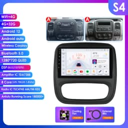 9" Hizpo 2Din CarPlay Android Auto Car Radio for Opel Vivaro B 2014 - 2018 Renault Trafic 2014 - 2021 RDS DSP GPS Navi BT 4G SWC