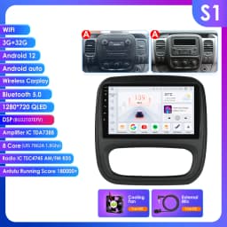 9" Hizpo 2Din CarPlay Android Auto Car Radio for Opel Vivaro B 2014 - 2018 Renault Trafic 2014 - 2021 RDS DSP GPS Navi BT 4G SWC