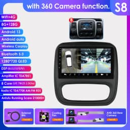 9" Hizpo 2Din CarPlay Android Auto Car Radio for Opel Vivaro B 2014 - 2018 Renault Trafic 2014 - 2021 RDS DSP GPS Navi BT 4G SWC