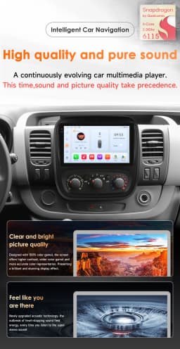 9" Hizpo 2Din CarPlay Android Auto Car Radio for Opel Vivaro B 2014 - 2018 Renault Trafic 2014 - 2021 RDS DSP GPS Navi BT 4G SWC