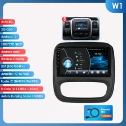 9" Hizpo 2Din CarPlay Android Auto Car Radio for Opel Vivaro B 2014 - 2018 Renault Trafic 2014 - 2021 RDS DSP GPS Navi BT 4G SWC