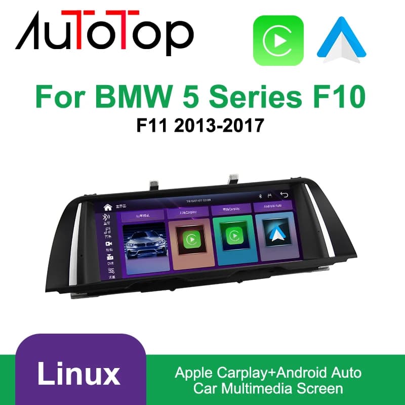 AUTOTOP 10.25“ Car Wireless Carpaly Android Auto Screen For BMW 5 Series F10 F11 2011 2012-2017 CIC NBT Linux System Autoradio