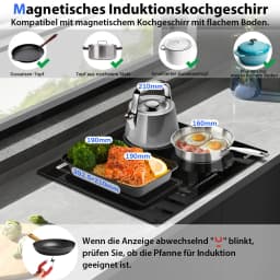 Cooksir Induction Hob 4 Plates with Plug，Installation 59 cm，3500 W，Combination Zone for Grill，Slider Touch Control，220 V，50 Hz