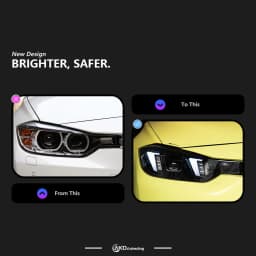 AKD LED Car Lights for BMW F30 2012-2019 Headlight F31 F35 Snake Eyes LED Head Lamp 318i 320i 325i 328i 330i 335i LED DRL turn signal low beam high beam Automotive Accessories