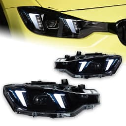 AKD LED Car Lights for BMW F30 2012-2019 Headlight F31 F35 Snake Eyes LED Head Lamp 318i 320i 325i 328i 330i 335i LED DRL turn signal low beam high beam Automotive Accessories