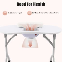 Folding Manicure Table Manicure Table with Suction 90 x 40 x 72.5 cm with Drawer Portable Nail Table Nail Care