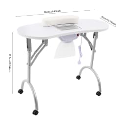 Folding Manicure Table Manicure Table with Suction 90 x 40 x 72.5 cm with Drawer Portable Nail Table Nail Care