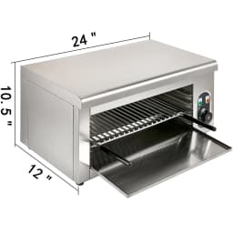 SucceBuy Electric Salamander Oven Adjustable Grid Kitchen Appliance Stainless Steel Broiler for Pizza Roast Chicken Commercial