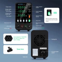 Wanptek DC Laboratory Power Supply Adjustable 30V 10A 60V 5A 120V 3A with USB Fast Charging Bench Power Supplies