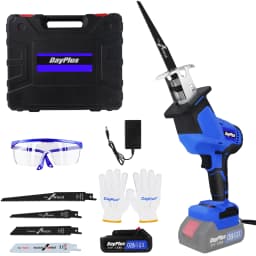 21V Brushless Reciprocating Saw Electric Cordless Sabre Saw for Cutting Wood & Metal With Battery, 4 Saw Blades, Variable Speed