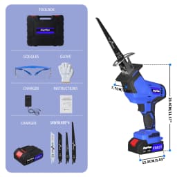 21V Brushless Reciprocating Saw Electric Cordless Sabre Saw for Cutting Wood & Metal With Battery, 4 Saw Blades, Variable Speed