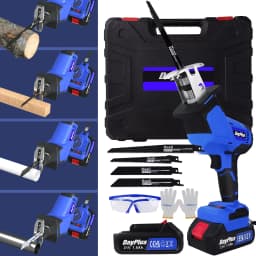 21V Brushless Reciprocating Saw Electric Cordless Sabre Saw for Cutting Wood & Metal With Battery, 4 Saw Blades, Variable Speed