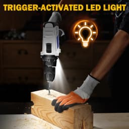45Nm Cordless Drill Screwdriver with 2 Batteries, Electric Screwdriver, Impact Driver Drill, 2 Speed, Forward & Reverse Setting