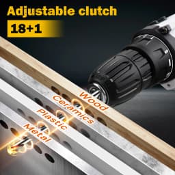 45Nm Cordless Drill Screwdriver with 2 Batteries, Electric Screwdriver, Impact Driver Drill, 2 Speed, Forward & Reverse Setting