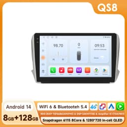 Androd 13 Car radio GPS Stereo For Peugeot 208 2008 2014-2018 multimedia video player 4G Autoradio Carplay 2din Head Unit Screen