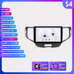 OSSURET 2Din Android13 Car Radio For Honda Accord 8 2008-2012 Car Multimedia GPS Carplay Intelligent Screen autoradio 360Camera