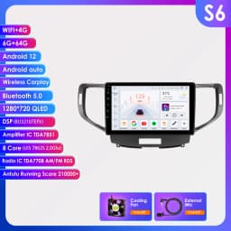 OSSURET 2Din Android13 Car Radio For Honda Accord 8 2008-2012 Car Multimedia GPS Carplay Intelligent Screen autoradio 360Camera