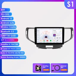 OSSURET 2Din Android13 Car Radio For Honda Accord 8 2008-2012 Car Multimedia GPS Carplay Intelligent Screen autoradio 360Camera
