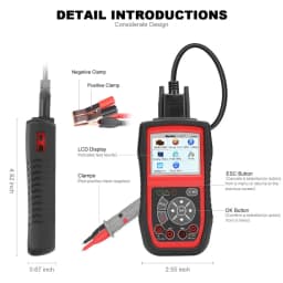 Autel AL539B Auto Code Reader Electrical Battery Tester for 12 Volts Batteries EOBD OBD 2 OBD2 Scanner Original Free Shipping