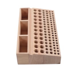 98 Holes Wooden Professional Leather Craft Tool Holder Rack Stand with 3 Slot for Leather Working Making Punch Tools Organizer