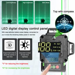 New 4D 16 Lines Laser Level Green Line 3° Self-leveling Laser Leveling Tool 360 Horizontal Ground Wall Sticker Home Improvement