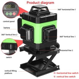 New 4D 16 Lines Laser Level Green Line 3° Self-leveling Laser Leveling Tool 360 Horizontal Ground Wall Sticker Home Improvement