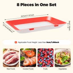 Vacuum Fresh-Keeping Tray Household Kitchen Food Preservation Tray Reusable Meat Dishes Refrigerator Storage Container 8/6/4Pcs