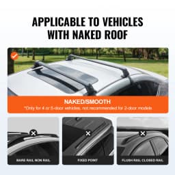 SucceBuy Universal Roof Rack Cross Bars Thickened Aluminum Roof Rack Crossbar Fit Roof Without Side Rail with 70KG Load Capacity