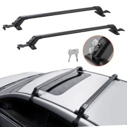 SucceBuy Universal Roof Rack Cross Bars Thickened Aluminum Roof Rack Crossbar Fit Roof Without Side Rail with 70KG Load Capacity