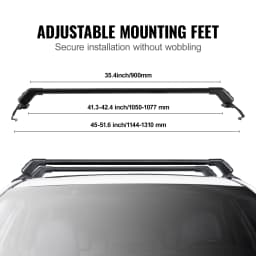 SucceBuy Universal Roof Rack Cross Bars Thickened Aluminum Roof Rack Crossbar Fit Roof Without Side Rail with 70KG Load Capacity