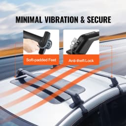 SucceBuy Universal Roof Rack Cross Bars Thickened Aluminum Roof Rack Crossbar Fit Roof Without Side Rail with 70KG Load Capacity